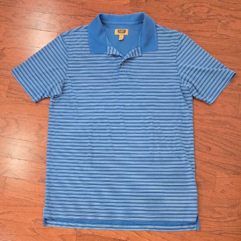 The Foundry Supply Co. Blue Striped Polo Shirt